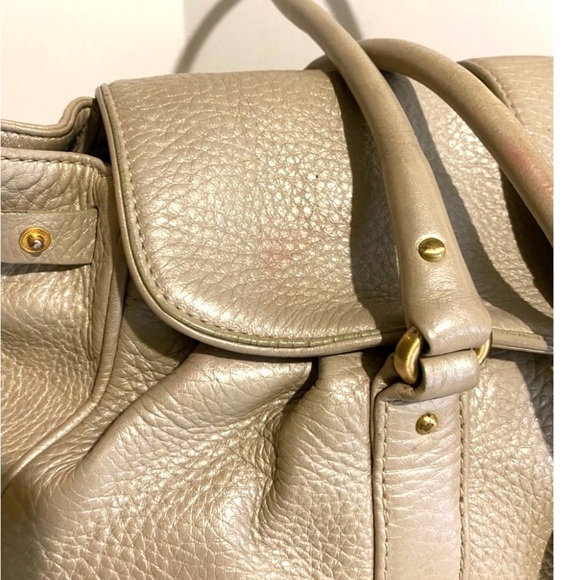 Cole haan Taupe pebbled Leather satchel Bag - Picture 7 of 11